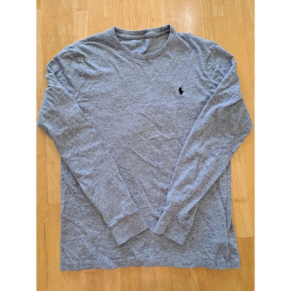 Polo Ralph Lauren Size S Gray Long Sleeve Crew Neck Tee T-Shirt Embroidered Logo - Picture 1 of 8